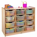 Whitney Brothers WB0912T 12-Tray Children's Wood Storage Cabinet - 40 1/2'' x 18'' x 34 1/2'' 9460912T